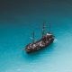 A Pirate Ship Sailing on Blue Sea