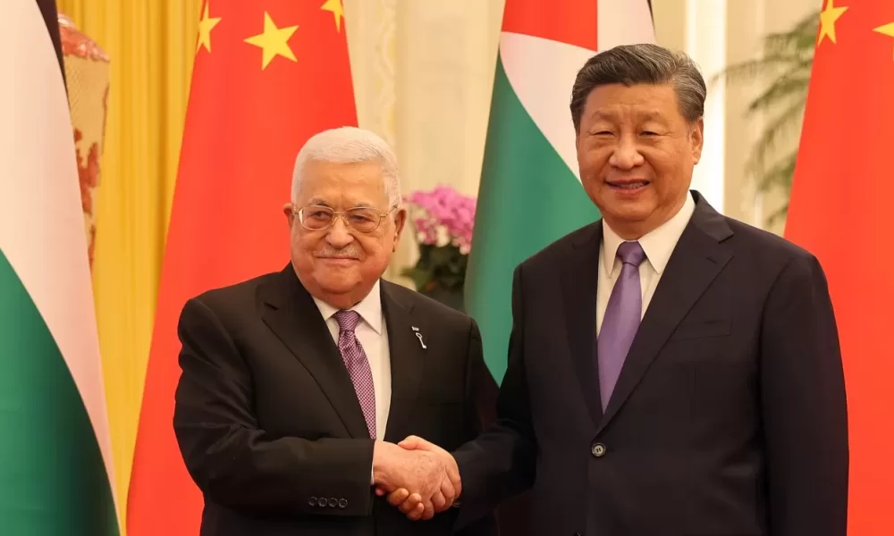 China’s President Xi Jinping meets Palestinian President Mahmud Abbas