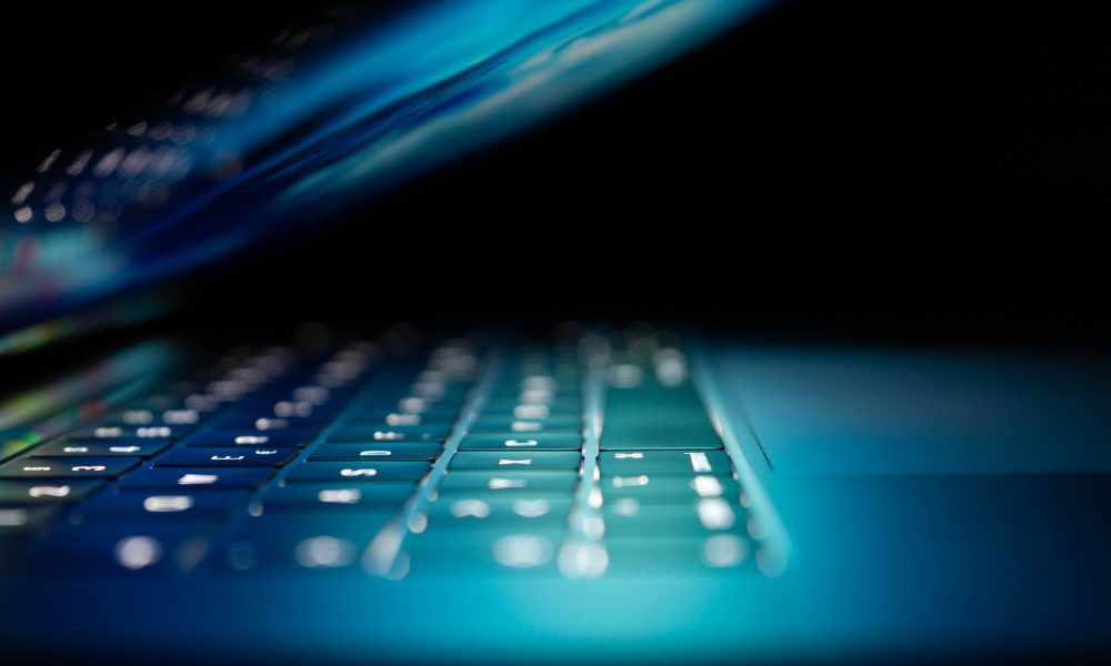 turned on laptop