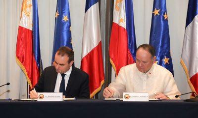 French Minister for the Armed Forces Sébastien Lecornu and Defense Secretary Gilberto Teodoro Jr.