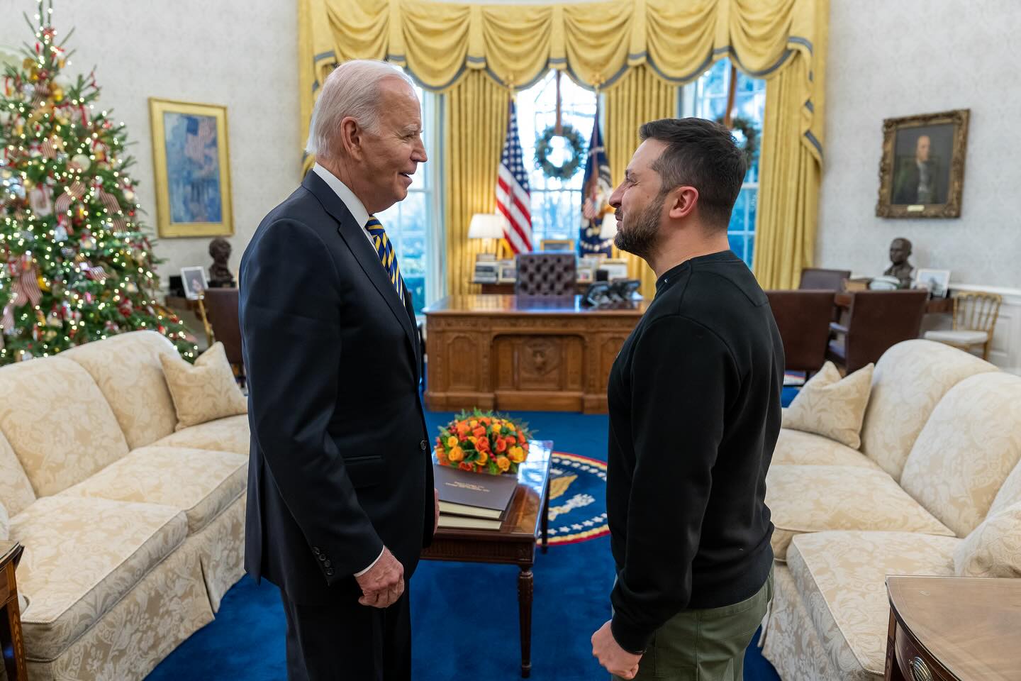 Ukrainian President Volodymyr Zelenskyy and U.S. President Joe Biden