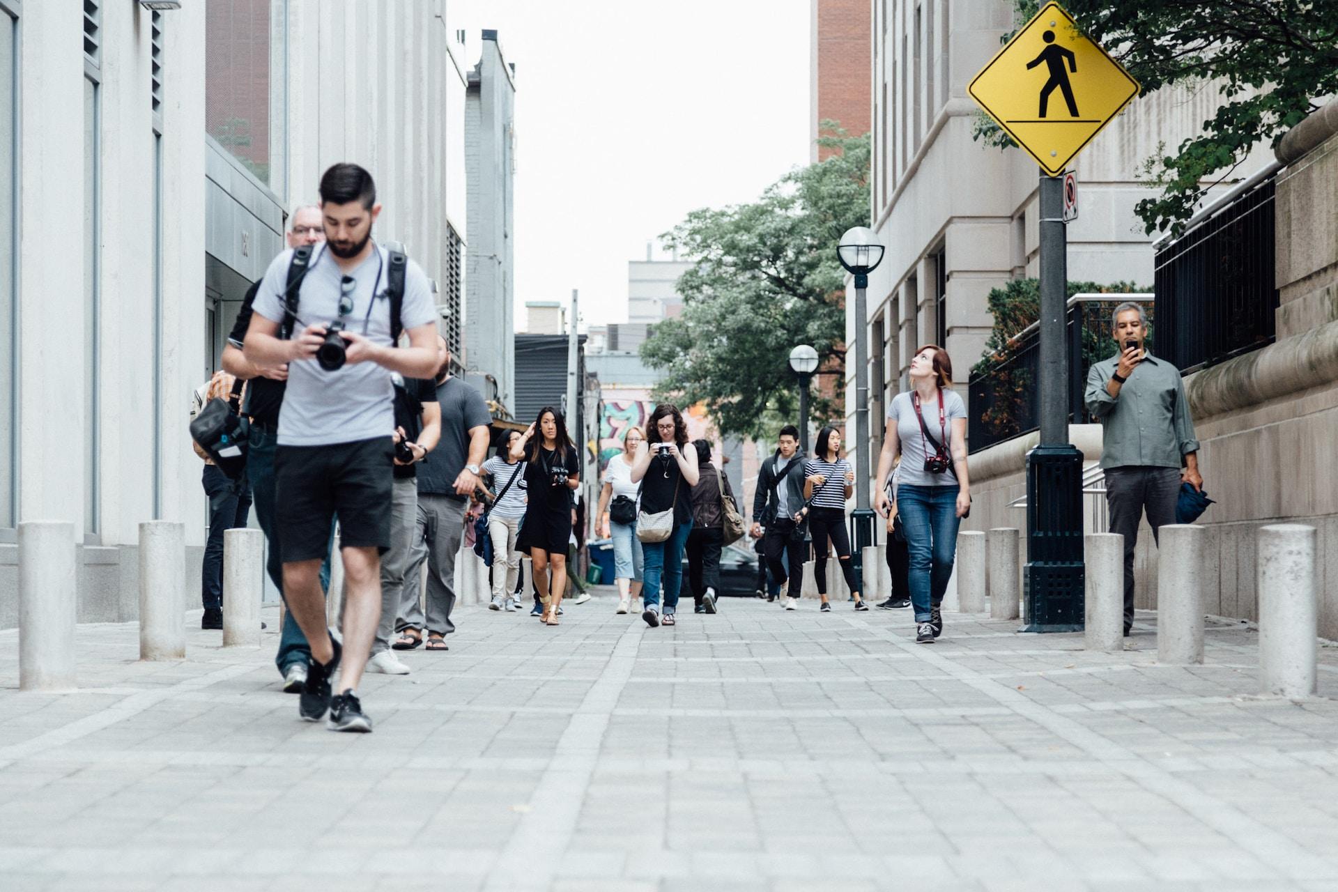 people walking in toronto