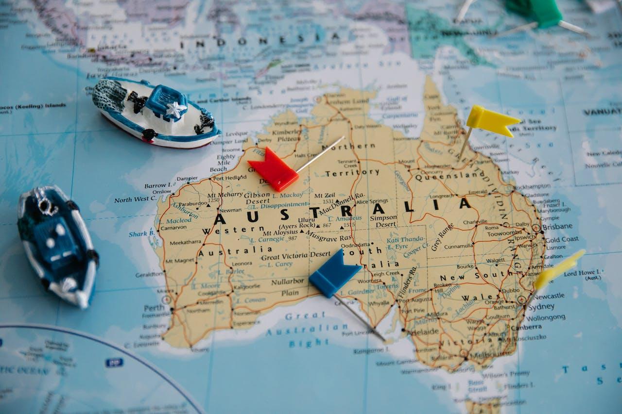 Australia on map