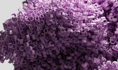 pile of purple lego letters
