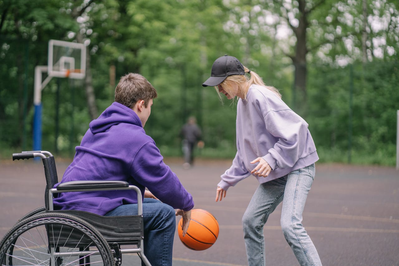 playing basketball wheelchair