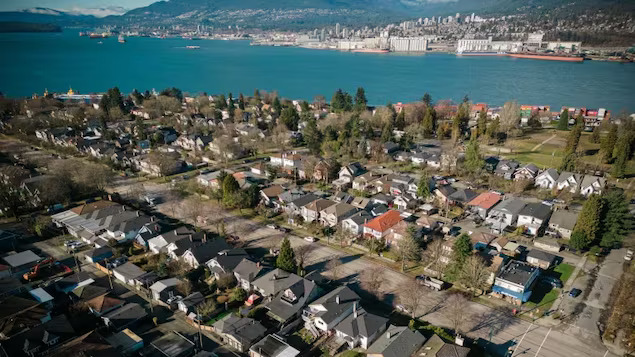 aerial view of houses in east vancouver