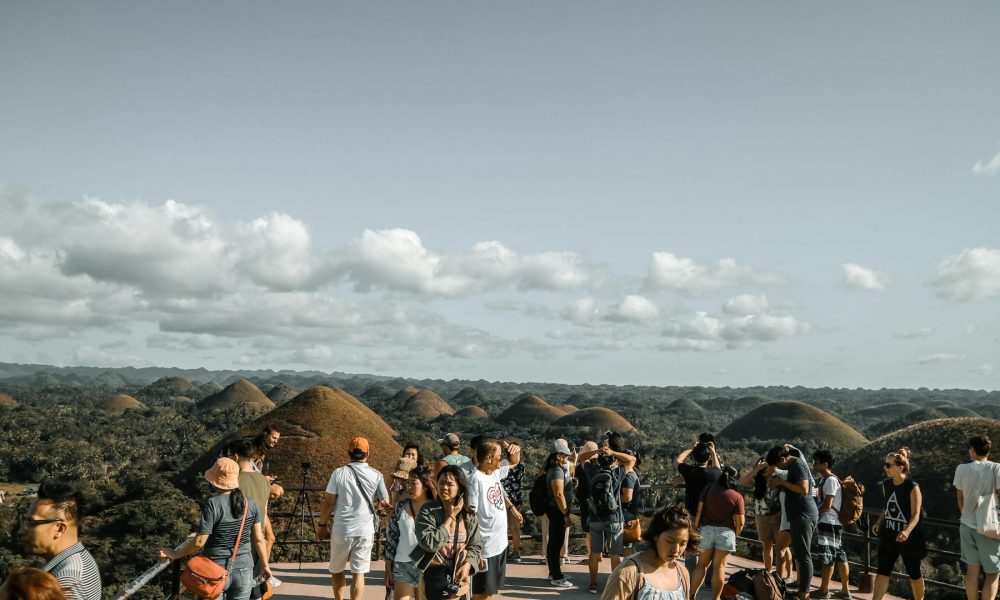 people watching the chocolate hills