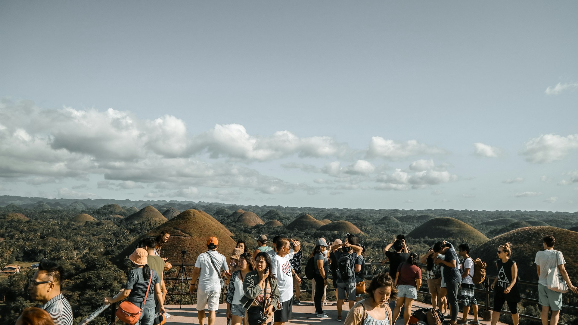 people watching the chocolate hills