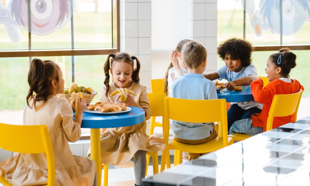 Children Eating in a Canteen