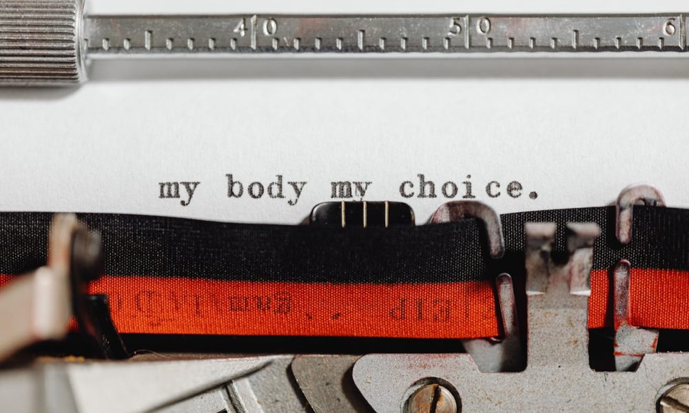 Feminist Slogan Coming out of a Typewriter