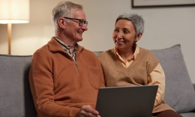 elderly using laptop
