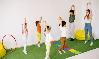 children exercising