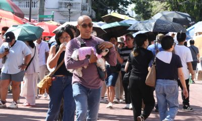 people walking under the heat of the sun