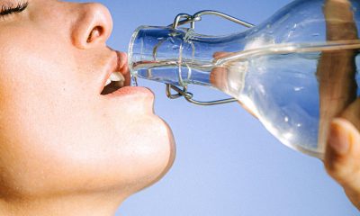 woman drinking water