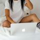 woman using laptop