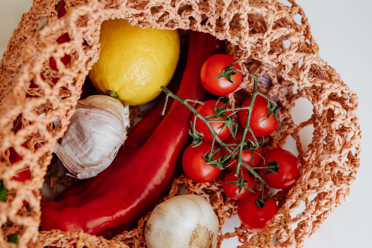 bag with vegetables