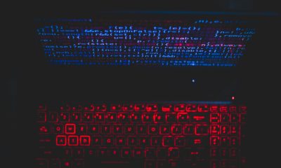 Blue And Red Light From Computer