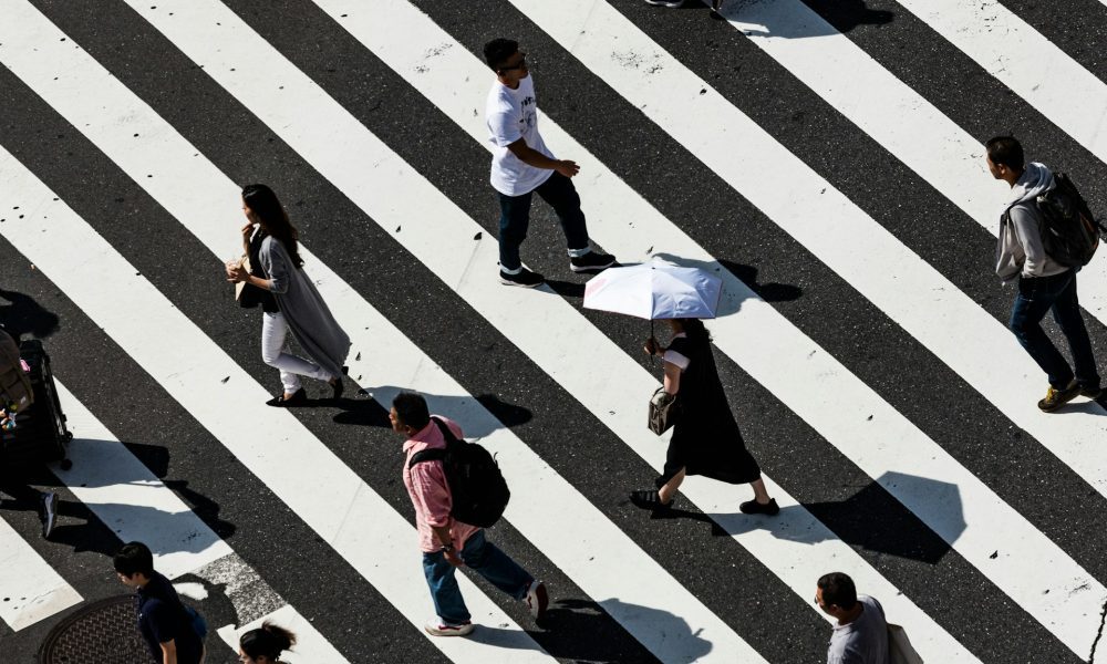 people walking on pedestrian