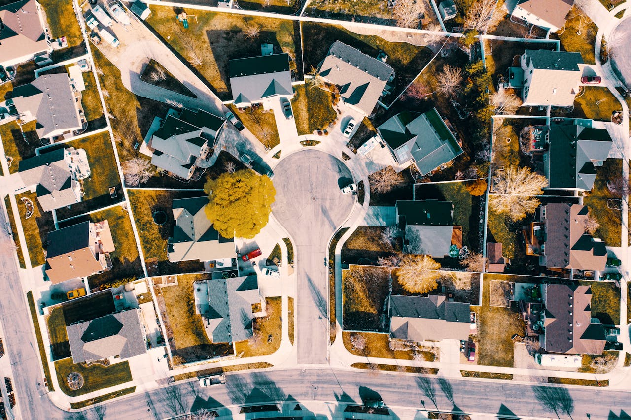 houses on the side of the road