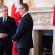 Prime Minister Mark Carney and Prime Minister Keir Starmer make short statements to the media, inside 10 Downing Street, London. 16 March 2026. Photo by Daniel Pereira Office of the Prime Minister of Canada